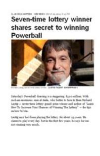 Seven-Time Lottery Winner Gives Secrets For Winning Powerball Jackpot